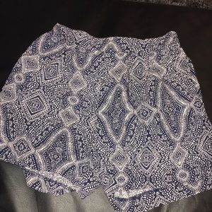 Loose flowy patterned paisley high waisted shorts